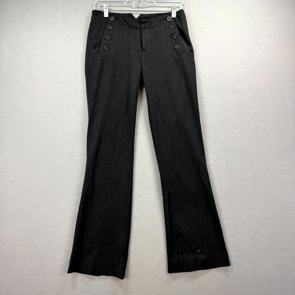 Gap Dress Pants Womens 1 Fits 29x31* Gray Stretch Regular Slacks Sailor Button